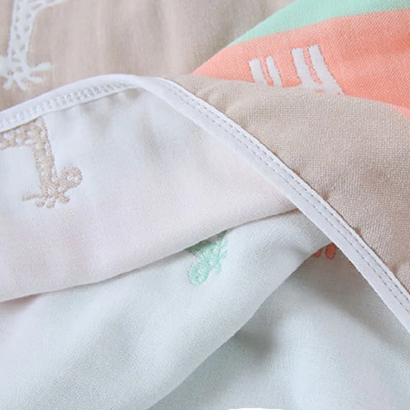 Детское пляжное полотенце пончо с капюшоном 6 слоев хлопок газовая ткань детское