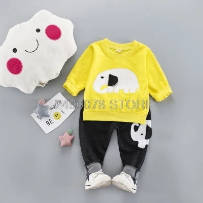 shirt pants 2pcs Рождественский осенний теплый жилет для маленьких мальчиков и девочек+ толстовка+ штаны, детский спортивный костюм из 3 предметов одежда для малышей W168 - Цвет: shirt pants 2pcs