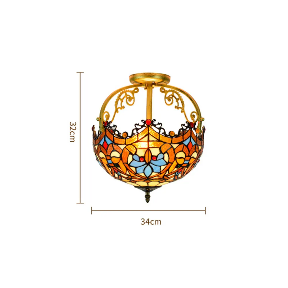 Винтажные потолочные светильники Тиффани светодиодные витражные лампы в