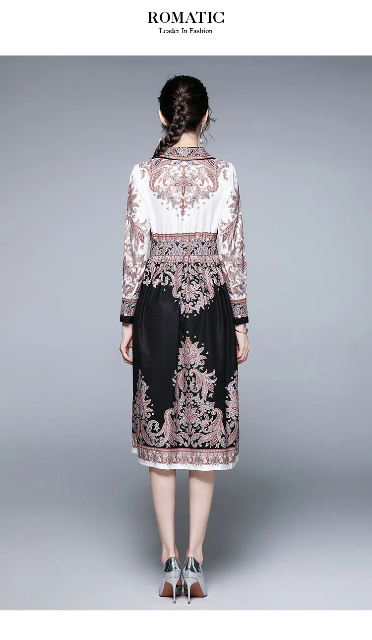 

Houthion Women Dresses Chiffon Midi Dress Bosmia New Korean Casual Fashion Draw Back Printing Dresse A-LINE Mid-Calf