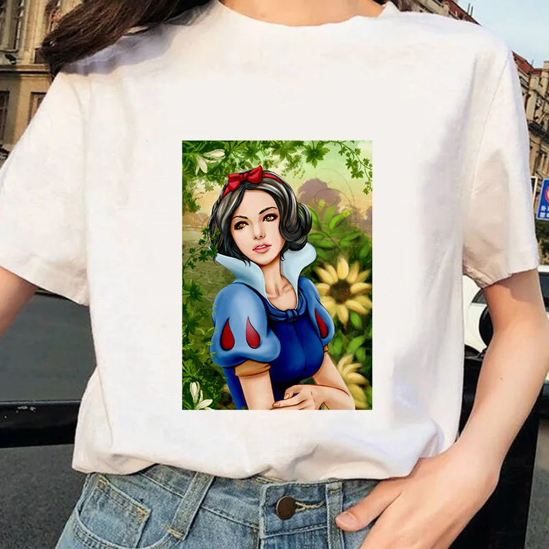 Летняя модная футболка Белоснежки 2020 забавная Женская одежда в стиле панк