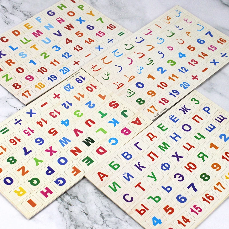 

Montessori Educational Wooden Toys for Kids Arithmetic Toys Games for Children Russian/Spanish/Arabic/English Educational Games
