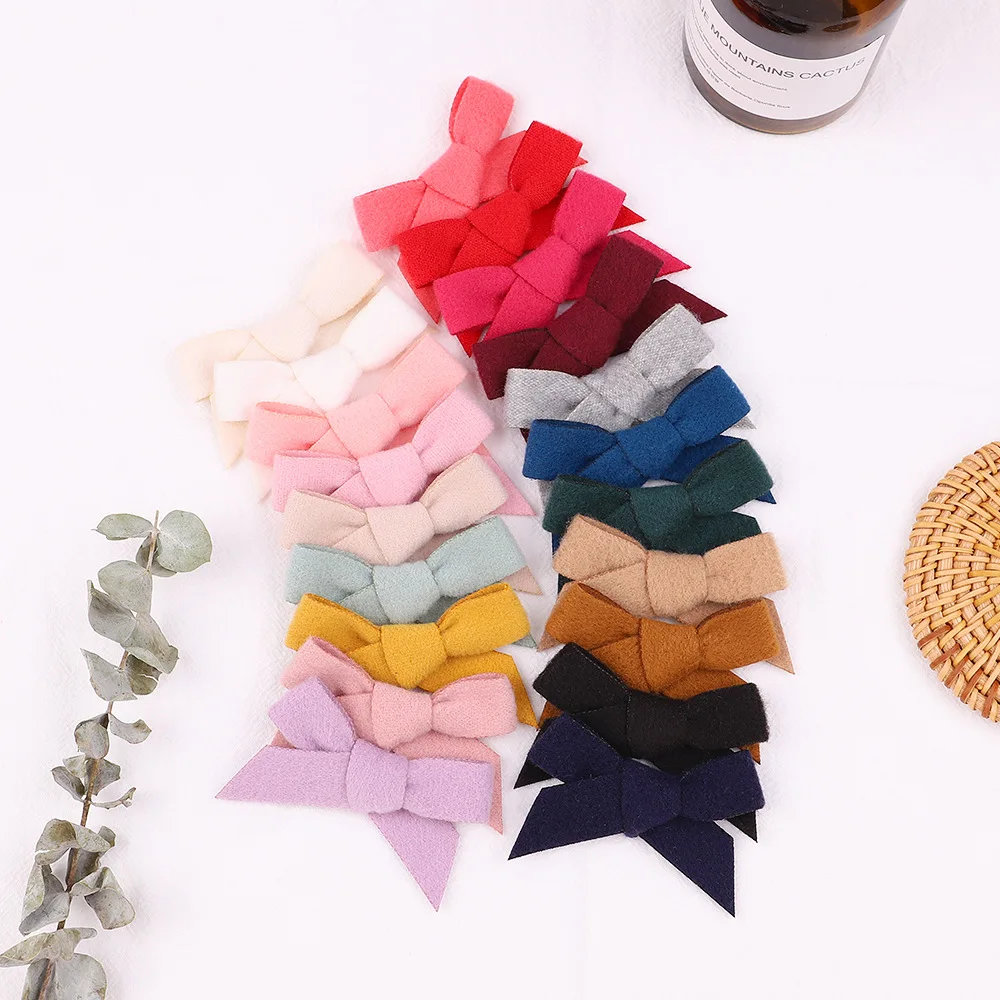 

1 PCS 6.6*4 CM Lovely Handmade Bowknot Baby Girls Hair Clips Solid Color Princess Hairpins Kids Accessories Photography Props