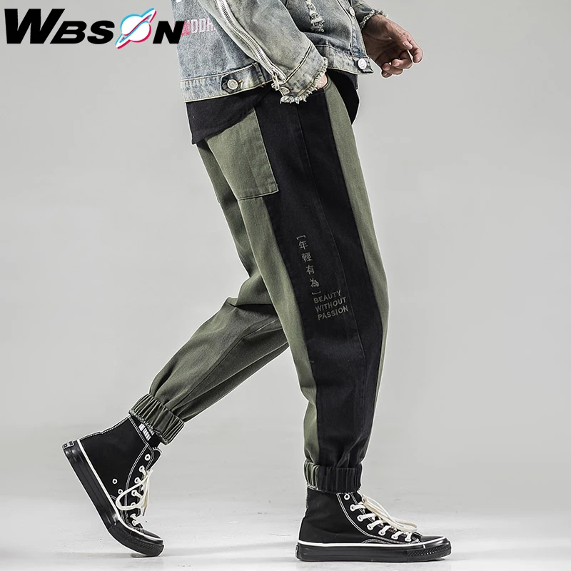 Мужские повседневные джинсы Wbson китайские буквы печатный рисунок джинсовые