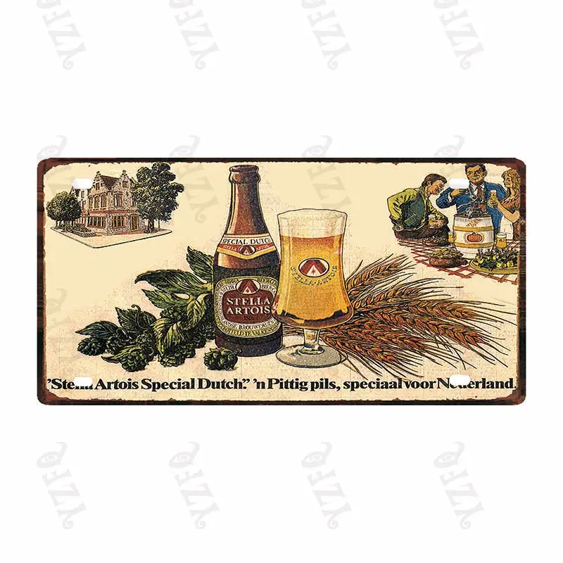 

Belgian Beer License Plate Number Plaque Tin Sign Wall Pub Shop Home Garage Art Decor Car Metal Poster 30X15CM DC-0274A