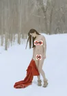Азиатская Снежная сцена сексуальная обнаженная красавица обнаженная женская художественное украшение Винтаж алюминий Ретро металлическая жестяная картина 