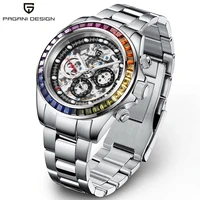 2022 new pagani design rainbow bezel mens mechanical wrist watch luxury automatic watch for men stainless steel waterproof clock