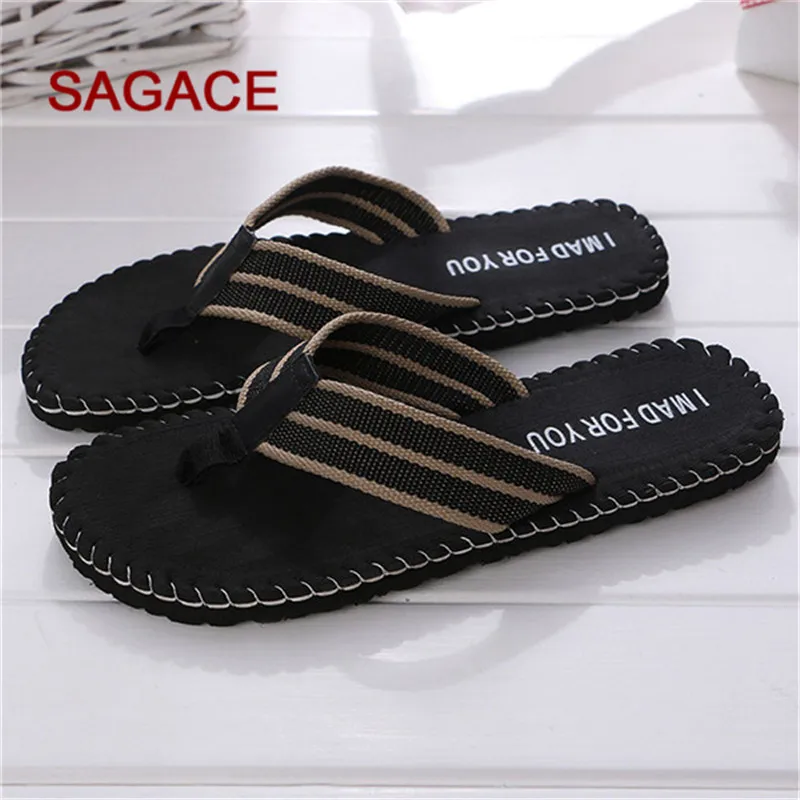 Лидер продаж модные мужские летние шлепанцы в полоску обувь сандалии из ЭВА