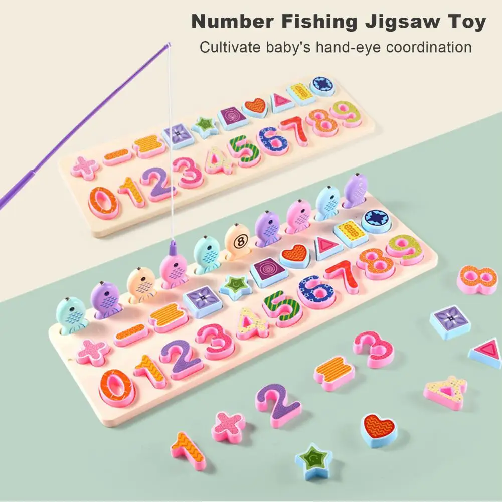 

1 Набор детских игрушек, легкая в уходе износостойкая Магнитная пазл рыбалка, игрушка-пазл для детского сада