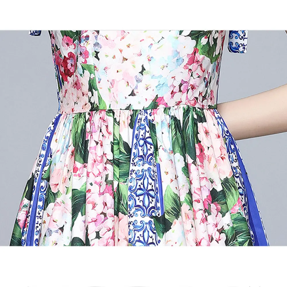 

Merchall 2021 Vacation Beach Bow Spaghetti Strap Mini Dress Woman Sexy Backless Flower Print Holiday Birthday Vestidos M668263