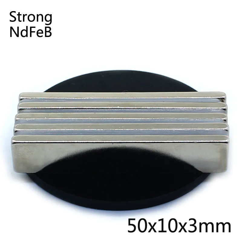 20 шт. 50*10*3 сильный прямоугольный Блок Неодимовые Магниты 50x10x3 N52 редкоземельный неодимовый мощный Магнитный Магнит 50 мм x 10 мм x 3 мм