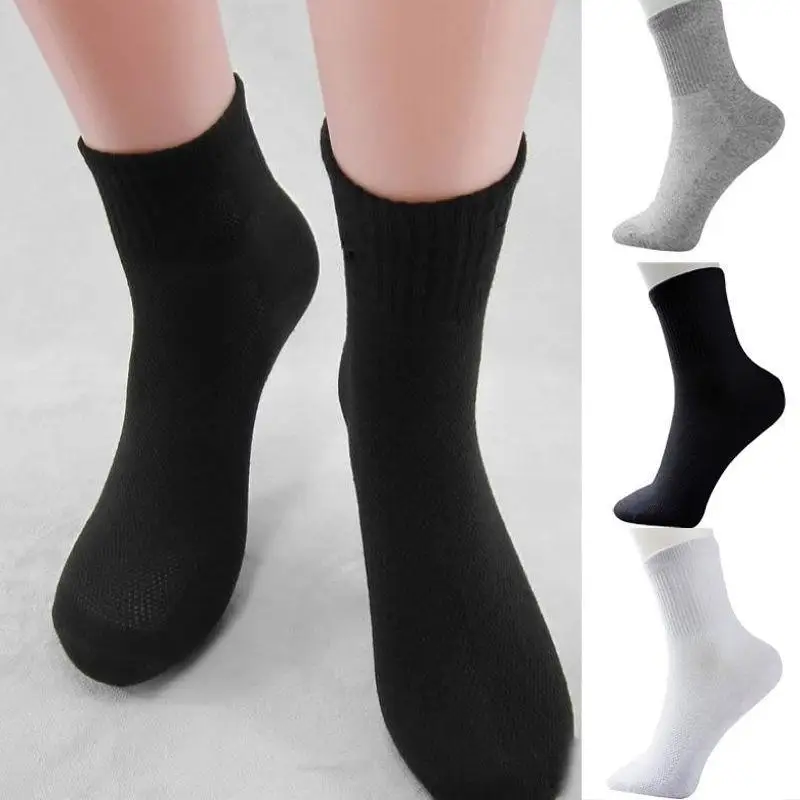 

1 Pair Net Eyes Long Socks Men Professional Breathable Deodorant Sports Cotton Blends Sock Male Simple Business Socks