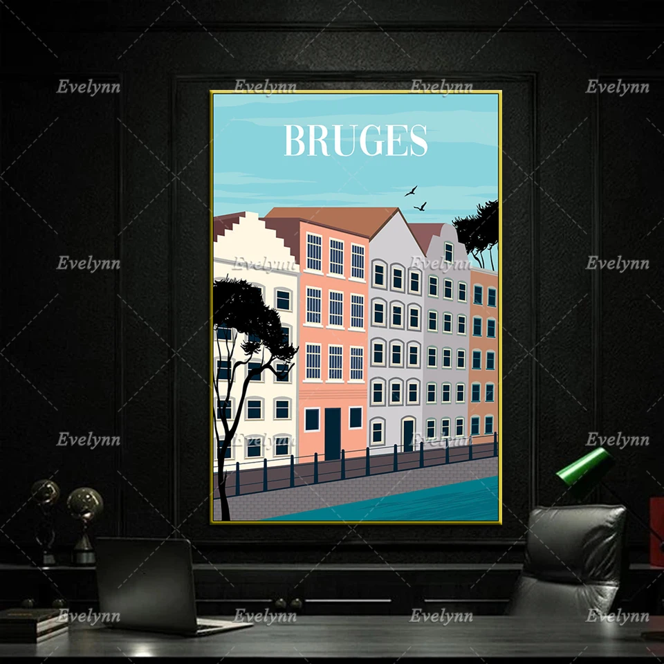Постер для путешествий в Брюгге постер Бельгию настенный холст домашнего декора