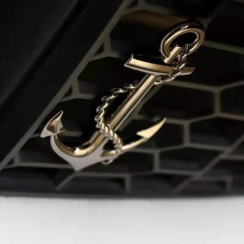 

New High Quality Metal Personality Car Stickers Boat Anchor Hooks Navy Emblem Grill Cross Badge Pirate Ship Car Body Sticker