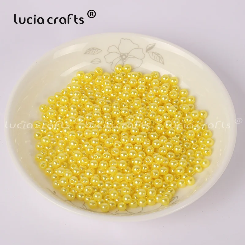 Lucia crafts, 4 мм, 500 шт./лот, разноцветные Круглые бусины с имитацией жемчуга, аксессуары для изготовления своими руками, E0813