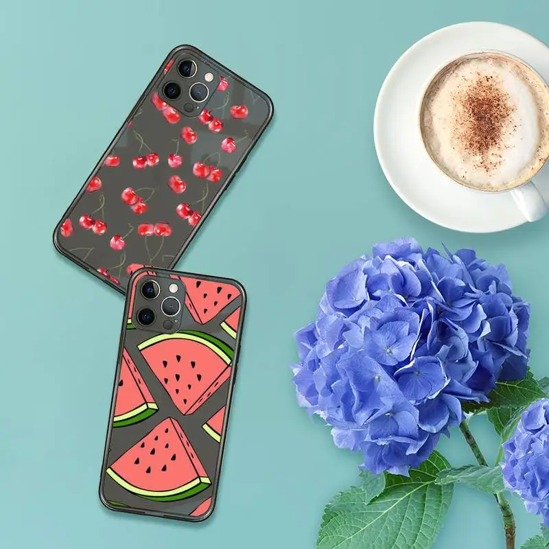 

Fashion Cute Cartoon Fruit Lemon Pineapple Phone Case For iPhone 13 12 11 8 7 se 2020 pro X XS XR MAX Plus Black Transparent