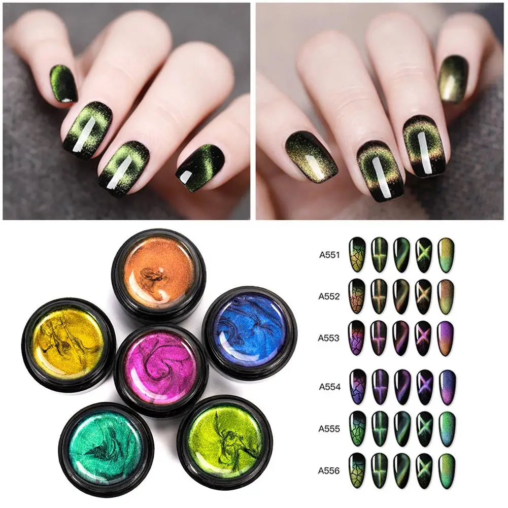 Fashion Crack Nail Gel Burst Glue Set 6 Colors Magic Cracking Polish Leopard 6PCS 5ML | Красота и здоровье