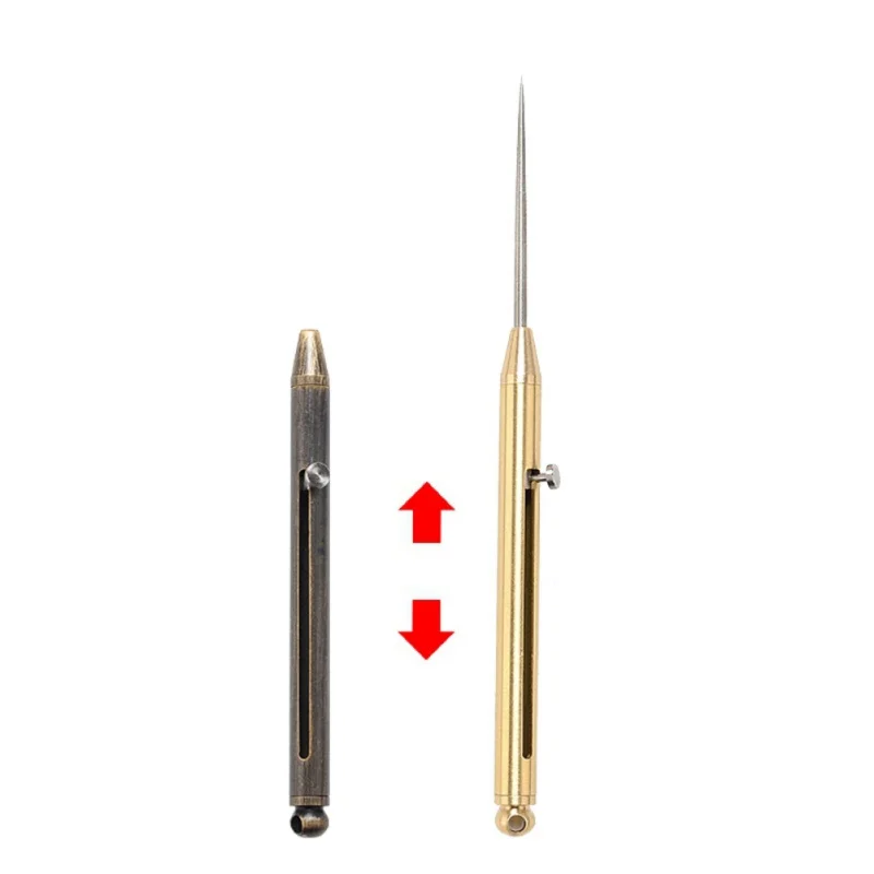 Titanium Alloy Push-pull Spring Design Toothpick With Protective Case Ultra-Light Portable Multi-function Fruit Fork Picnic Tool