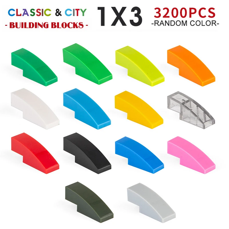 

DIY Kindergarten Puzzle Bulk Small Particle 1x3 Arc Building Blocks Are Compatible With All Brands Of Boys' And Girls' Toys