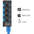 USB-разветвитель 1 в 4, USB 3,0, usb-хаб, 3,0, с переключателем светильник ПК