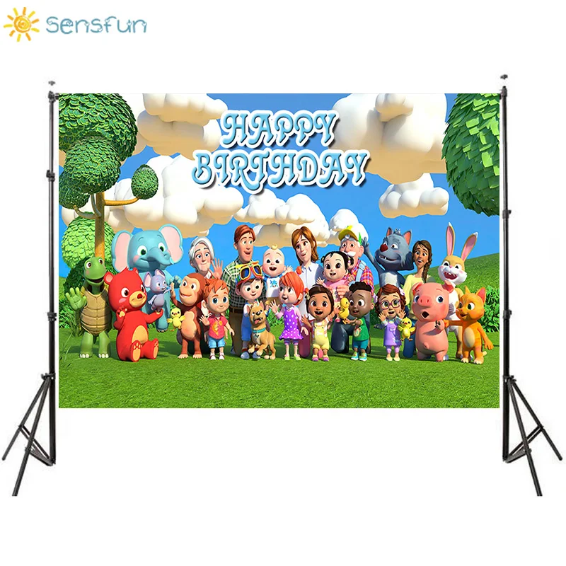 Sensfun дети 1 й День Рождения фотография декорации Cocomelon семья тема фоны фото