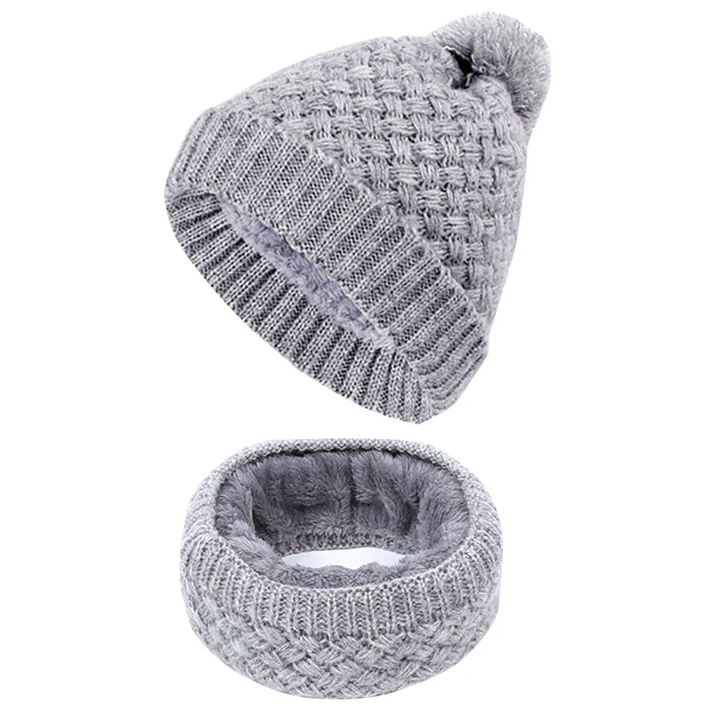 Шапки 2020 Весна Зима Новая женская вязаная шапка с помпоном шарф набор мужская