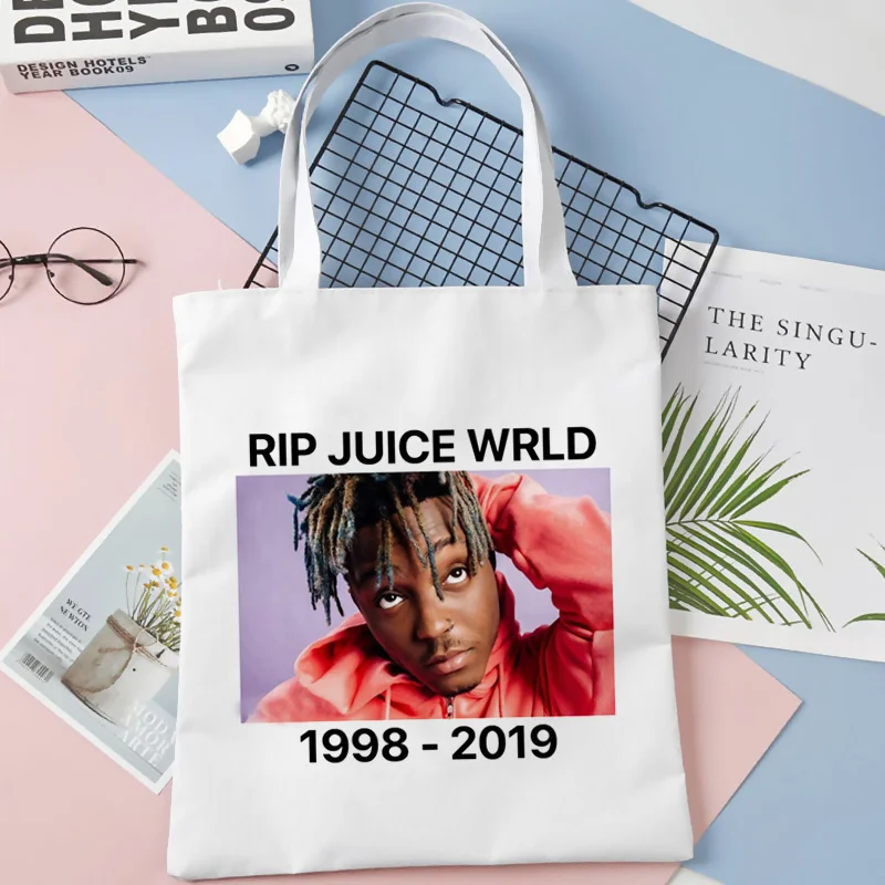 

Мешок для покупок Juice Wrld из хлопка, многоразовый мешок для покупок, шоппер