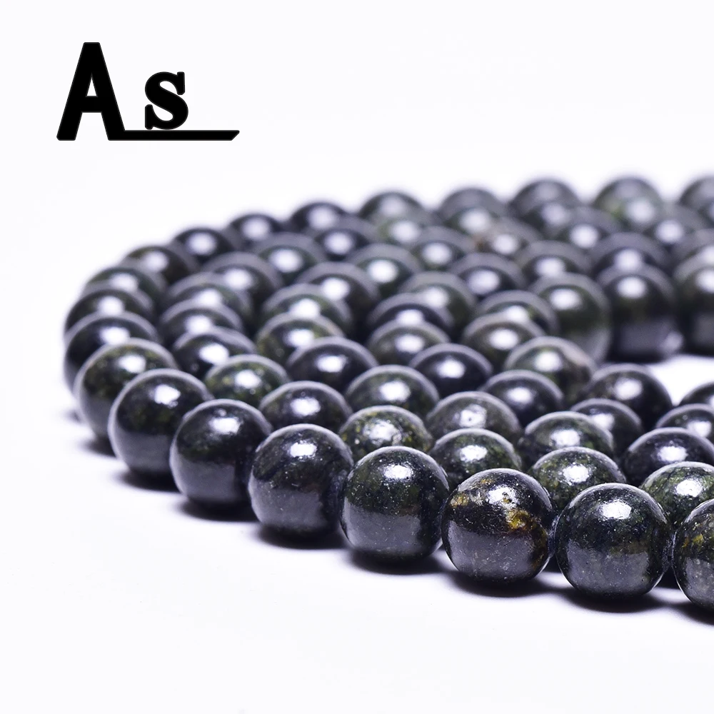 Asingeloo редкая коллекция бусины из натурального камня зеленый обсидиан круглые
