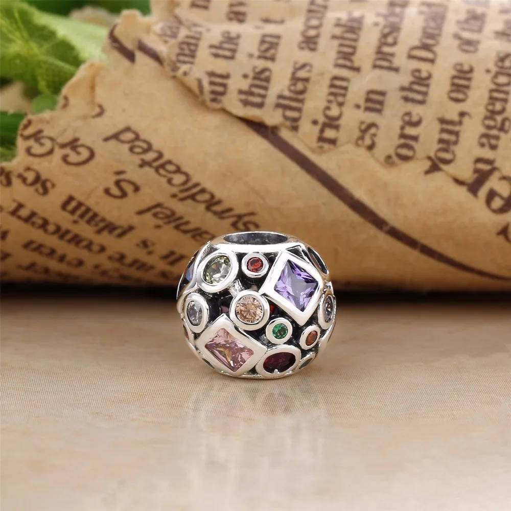 Moonmory Аутентичные 925 стерлингового серебра украшенные разноцветными кристаллами