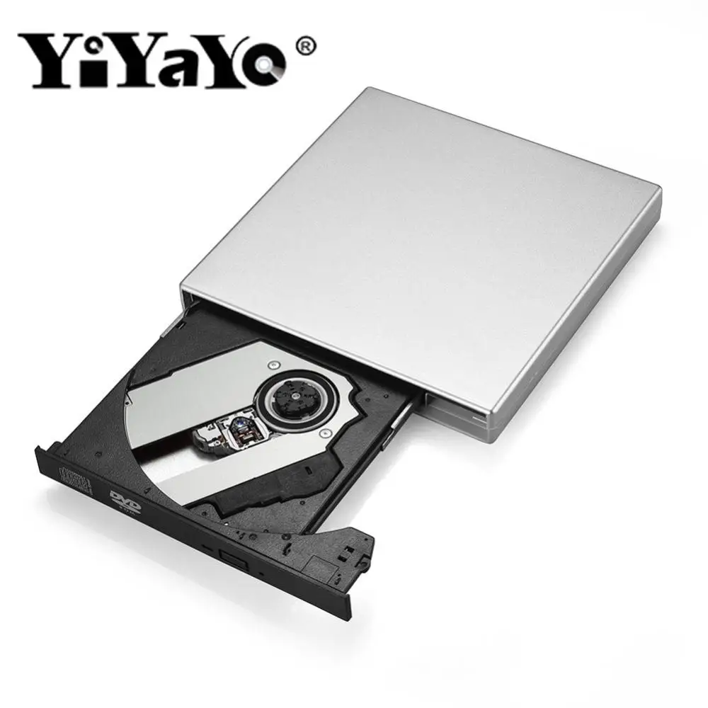 YiYaYo USB 2,0 CD RW DVD-ROM CD-ROM-плеер Внешний DVD Оптический привод рекордер портативный для ноутбука ПК Windows 7/8
