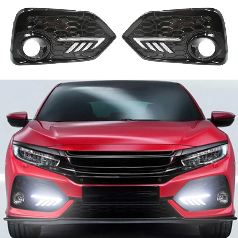 

Automotive LED Daytime Running Lights Fog Lights Turn Signals for Honda Civic Hatchback 2016-2019
