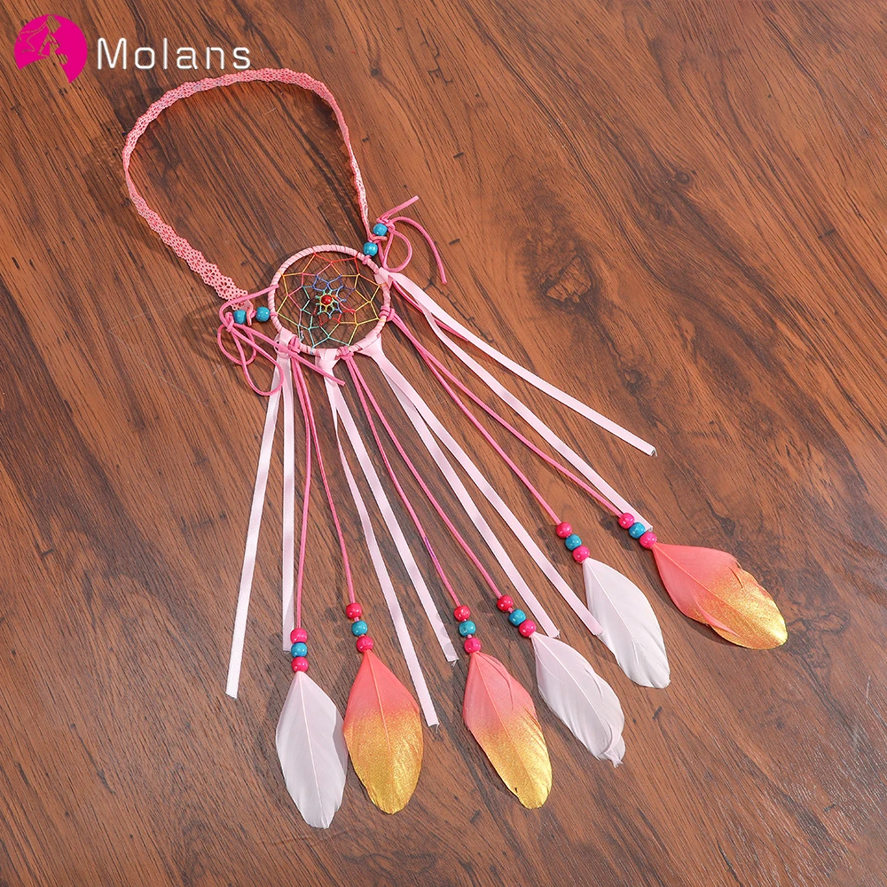 

Новый ободок Molans с павлиньими перьями для женщин повязка на голову в стиле бохо головной убор женский богемный праздничный аксессуар для волос с кисточками и бусинами