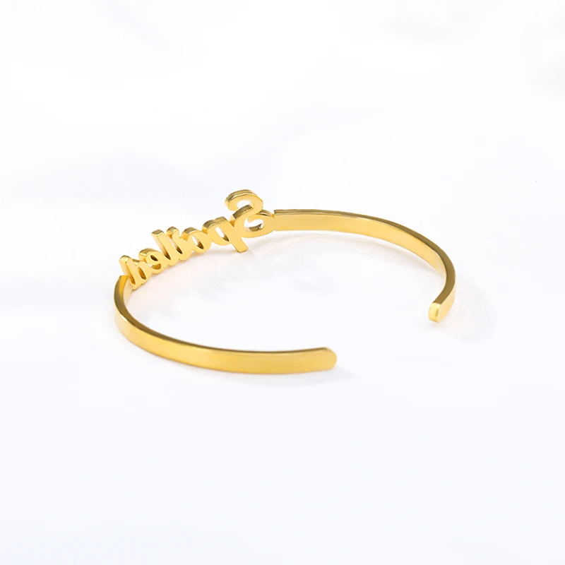 Именной браслет на заказ серебряный золотой из нержавеющей стали с именной