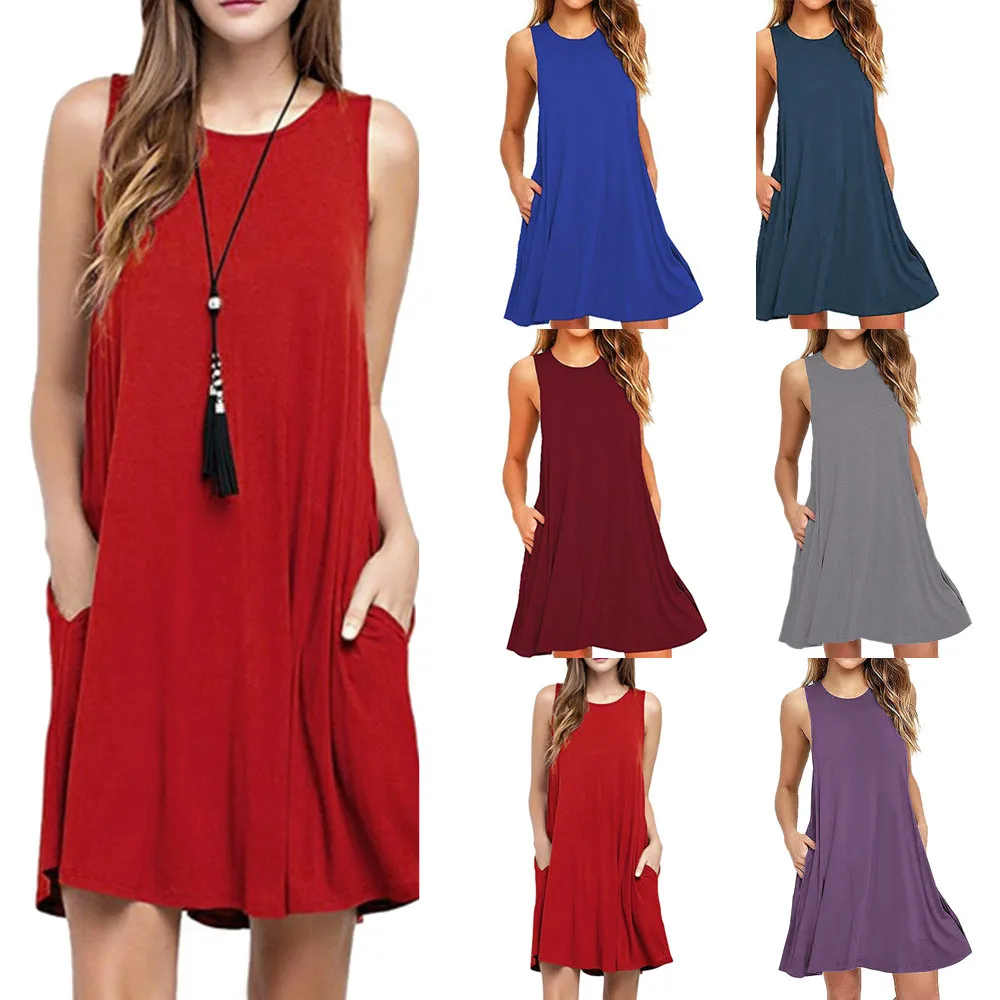 Модные женские туфли короткое платье карманами сплошной цвет Повседневное