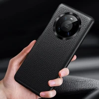 luxury genuine cow leather shockproof case cover for huawei mate 30 40 p40 pro