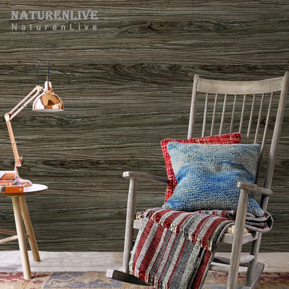 

DIY Self-Adhesive Stickers Nordic Retro Style Wood Grain Wallpaper PVC Moisture-proof Stickers Furniture Renovation Wallpaper