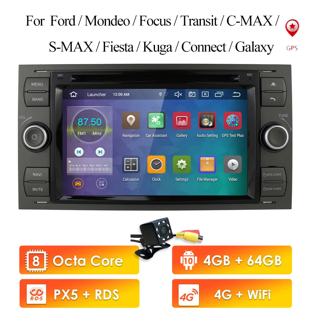 Автомобильный мультимедийный плеер Android10 GPS Авторадио 2 Din 7 дюймов для