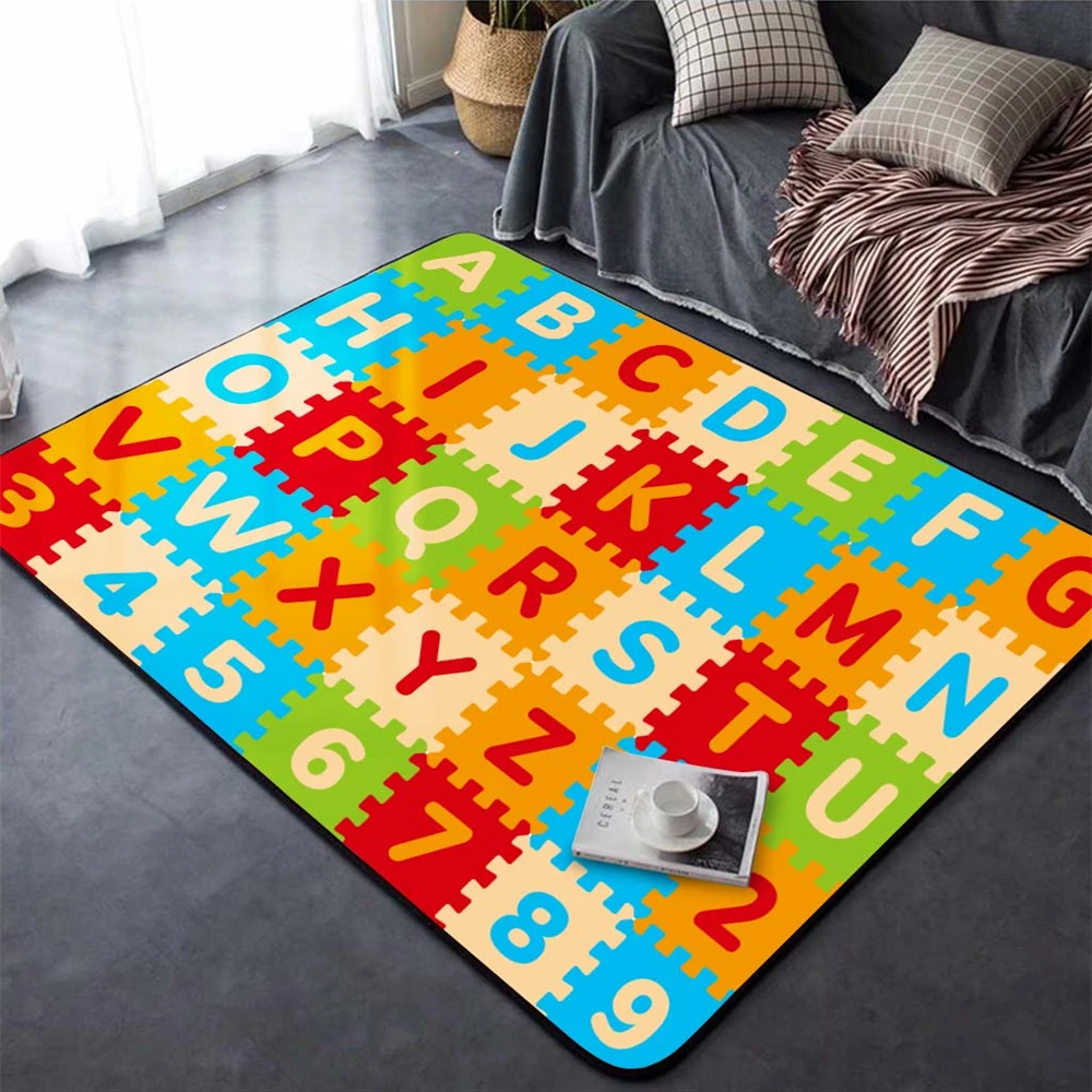 Мультяшные цветные ковры с алфавитом декор для детской комнаты игровой коврик