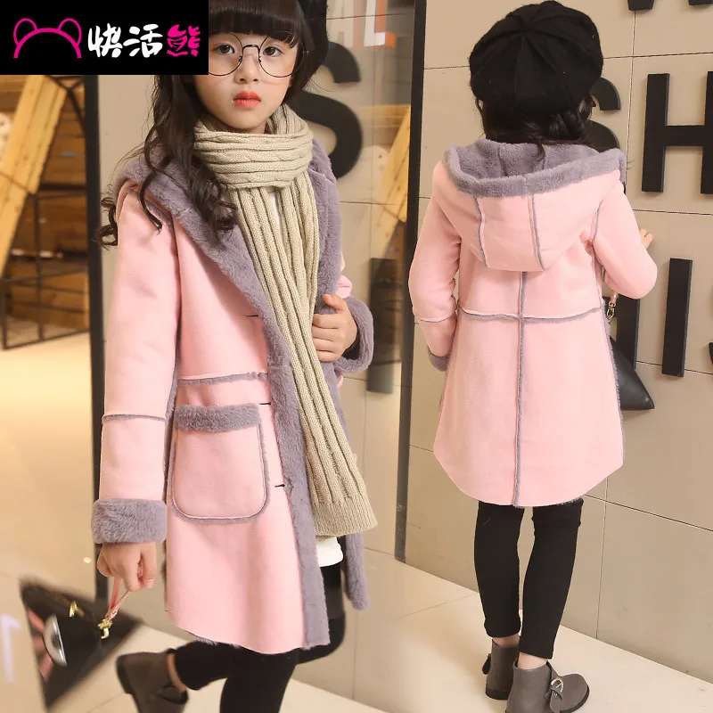 2019 New Autumn Winter Children Warm Cotton Jackets For Girls Hooded Fur Coat Girl Hoodie Thick Outerwear Baby Parka 10 12 years | Детская