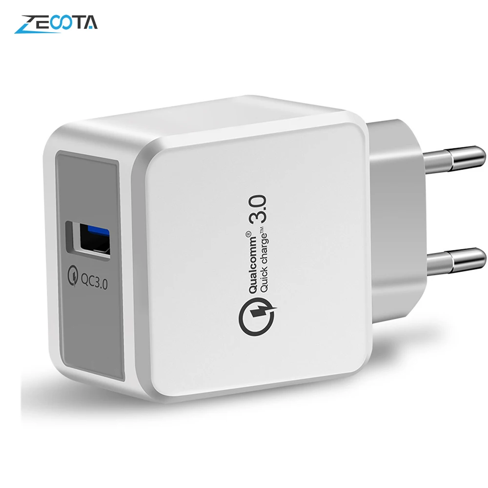 Зарядное устройство USB адаптер для путешествий Быстрая зарядка QC3.0 настенный IPad