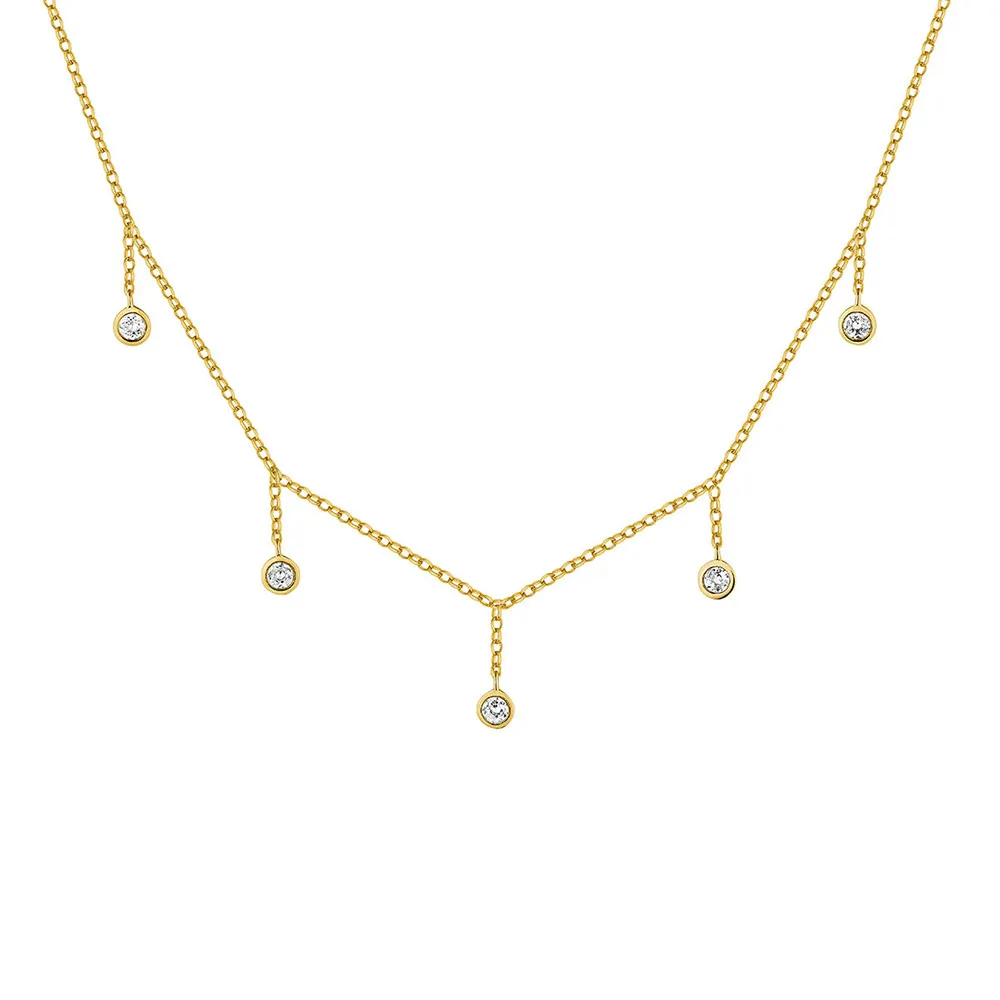 Женское колье с кристаллами и цирконом из серебра 925 пробы | Украшения аксессуары