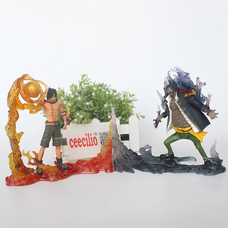 2pcs/set One Piece Ace vs Teach Blackbeard Anime PVC Action Figure 15cm | Игрушки и хобби