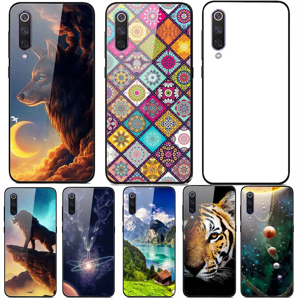 

For Xiaomi Mi 9 Mi9 SE Tempered Glass Case Hard Cover Phone Case For Xiaomi Mi 9 SE Mi9 T 9T Pro Cases Redmi Note 9S 9 S Cover