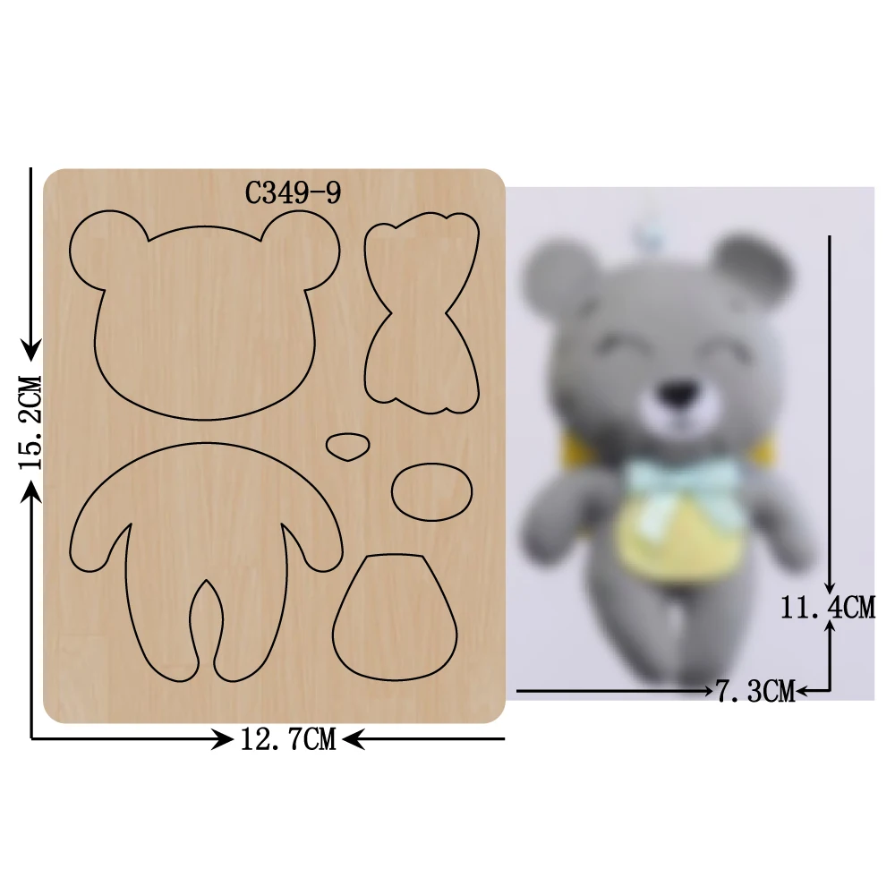 Новый Медведь деревянный штамп для скрапбукинга режущие штампы совместимы с