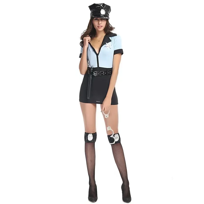 

Синие комбинезоны Для женщин Хэллоуин костюмы полицейского; Женский США косплей женщина-полицейский карнавал Пурим ночной клуб бар ролевая игра вечерние платья