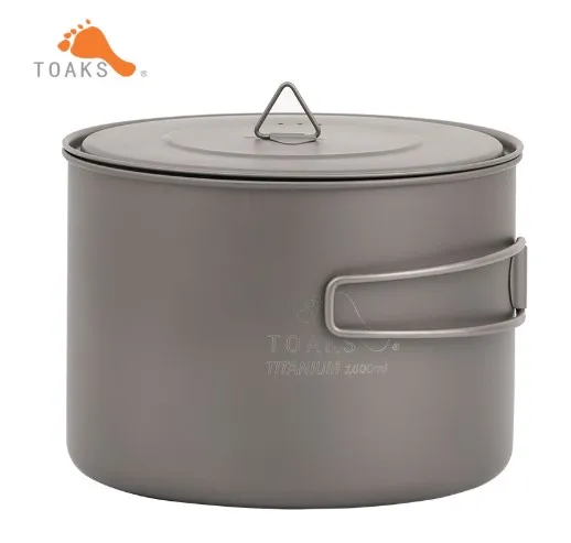POT-1600 TOAKS 1.6L титановая кухонная посуда для приготовления пищи для пикника на открытом воздухе кемпинга титановая сковорода набор кастрюль портативная кухонная посуда Складная ручка - Цвет: POT-1600