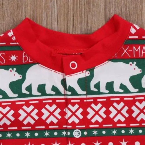 Pudcoco/Рождественская Одежда для новорожденных девочек и мальчиков Комбинезон с