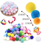 100 шт.лот 15 мм 20 мм 25 мм пушистые мягкие помпоны шарики ручной работы детские игрушки DIY помпоны плюшевый войлочный шар шитье ремесла свадебный Декор