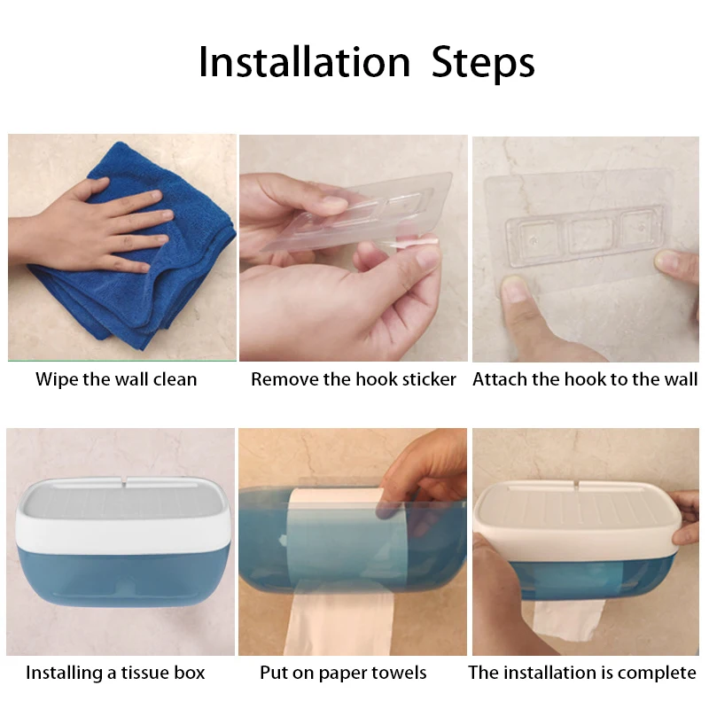 

Mobile Phone Rack Paper Towel Box Waterproof Toilet Wall Mount Paper Holder Dispenser Storage Shelf Wall Mounted Rack