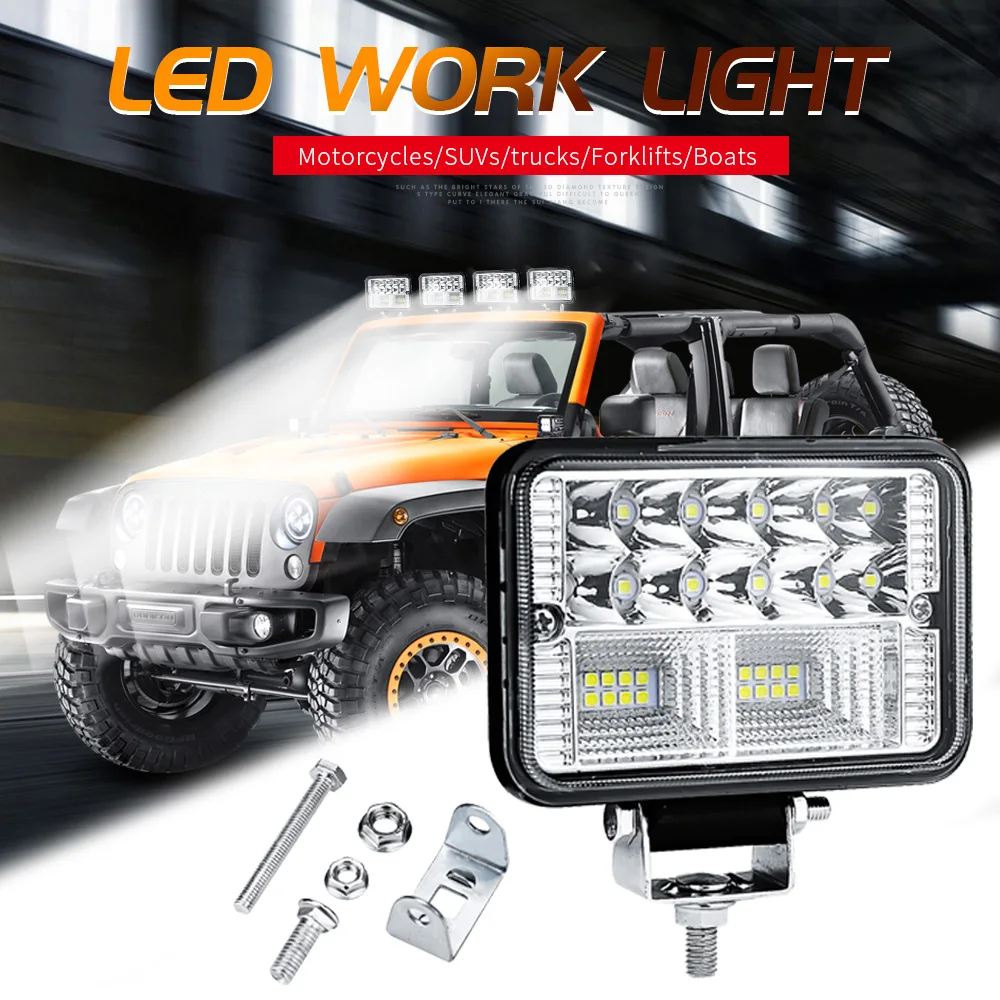 

4 Inch High Brightness 78W LED Truck Trailer Work Light Spot Lamp 26LED 6000K White Car Work Lights Mounting Bracket